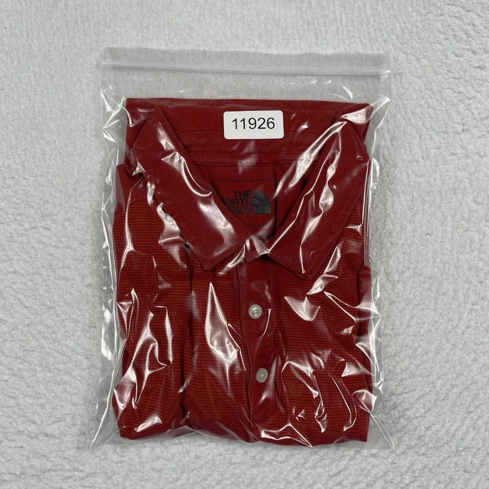 The North Face Polo Shirt Mens Large Red‎ Orange Outdoors Hiking Golf Casual